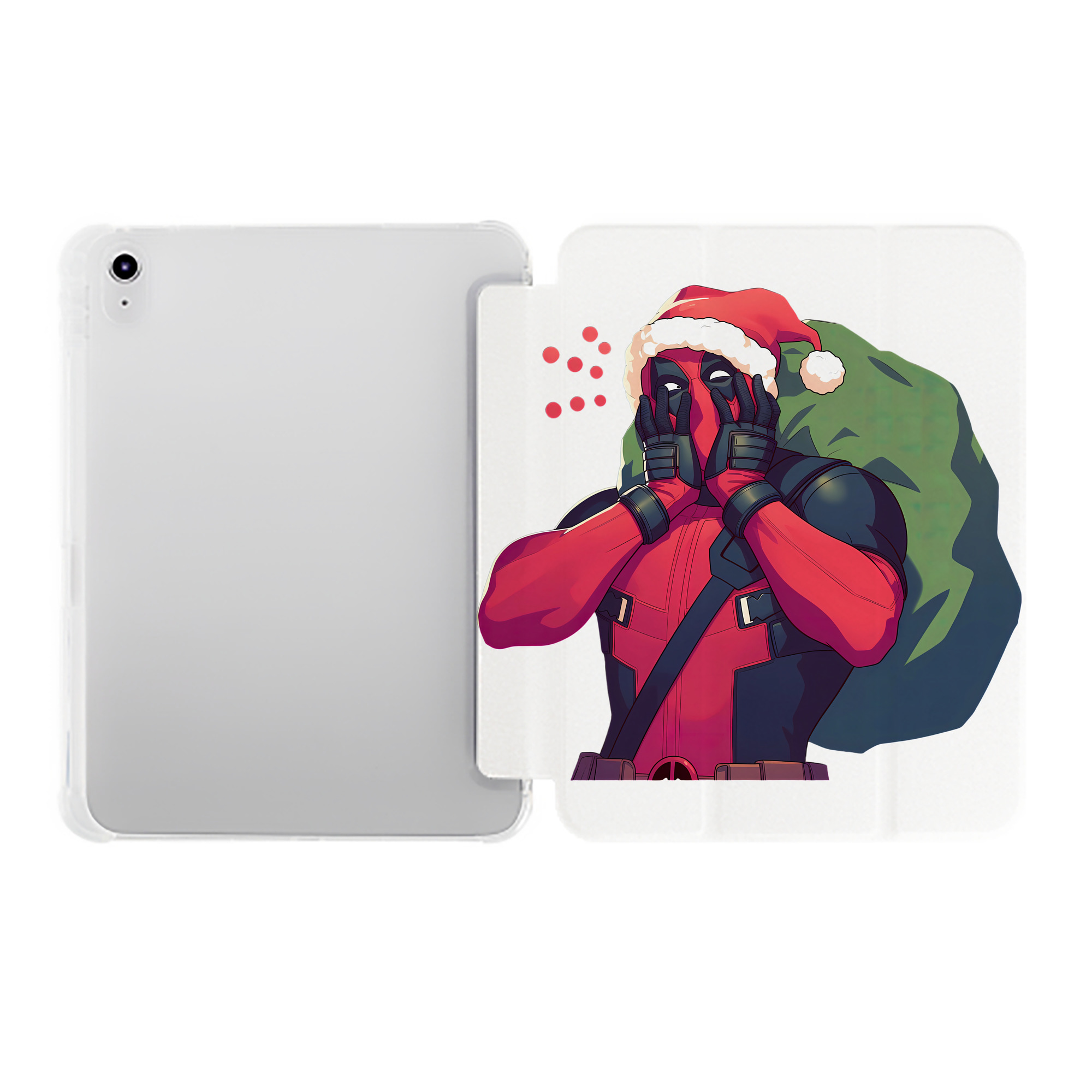 （画像用） Deadpool デッドプール IPad ケース ペン収納付き 三つ折りスタンド PUレザー×シリコン 対応機種9.5/10.5/10.9インチ